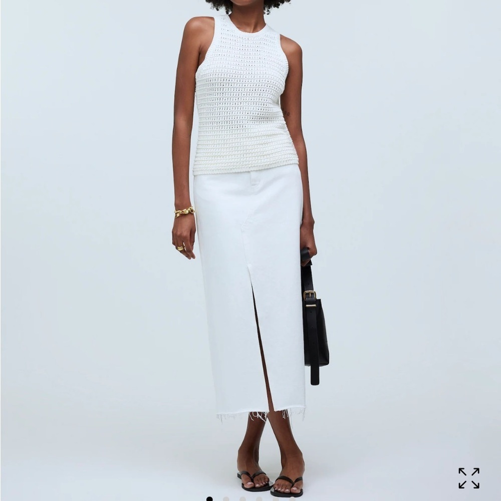 Cream Crochet Knit Tank NWT